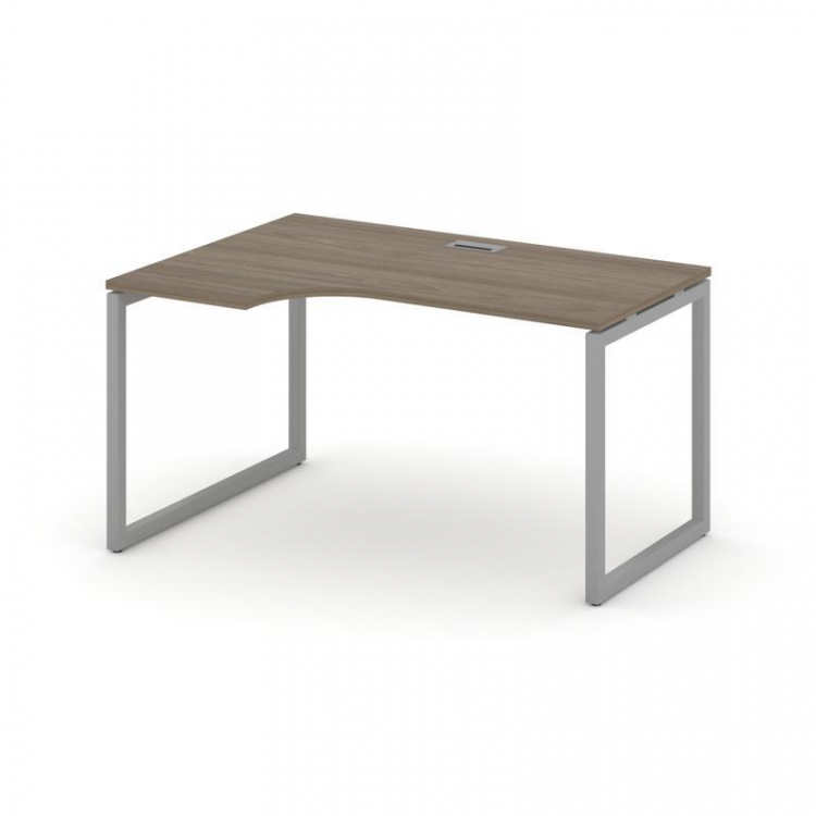 Style Project Стол рабочий эргоном. SN-4O.SPA-001(L) Вяз Благородный/Металл Серый 1380*600/980*750