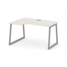 Style Project Стол рабочий эргоном. SN-4T1.SPA-022(L) Дуб Наварра/Металл Серый/Заглушка Пластик Сере