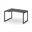 Style Project Стол рабочий эргоном. SN-4O.SPA-021(L) Антрацит/Металл Черный 1380*800/980*750