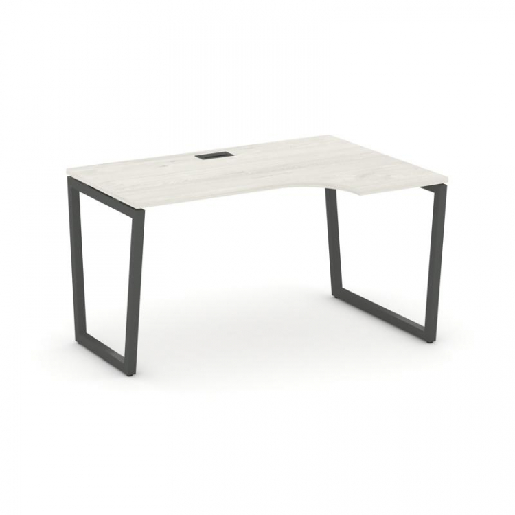 Style Project Стол рабочий эргоном. SN-4T2.SPA-011(R) Дуб Наварра/Металл Антрацит/Черный Пластик 138