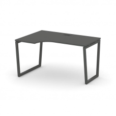 Style Project Стол рабочий эргоном. SN-4T2.SPA-012(L) Антрацит/Металл Антрацит/Черный Пластик 1580*7