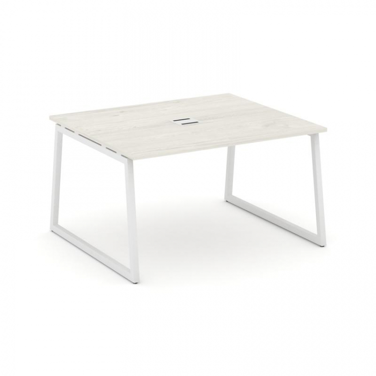 Style Project Стол переговорный SN-4T1.SPRG-032 Дуб Наварра/Металл Белый/Заглушка Металл Белый 1180*