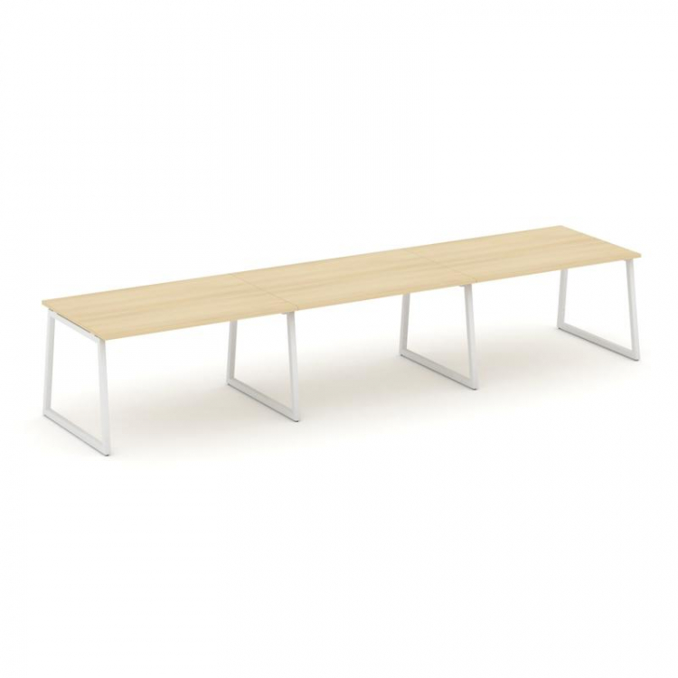 Style Project Стол переговорный SN-4T1.SPRG-024.3 Акация Лорка/Металл Белый 4740*980*750