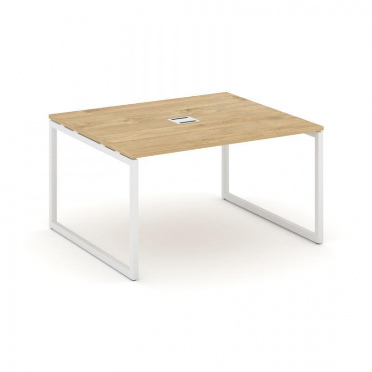 Стайл Проджект Стол переговорный SN-4O.SPRG-032 Тиквуд Светлый/Металл Белый 1180*1180*750