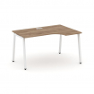 Style Project Стол рабочий эргоном. SN-4A.SPA-012(R) Дуб Табак/Металл Белый 1580*700/980*750