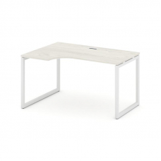 Style Project Стол рабочий эргоном. SN-4O.SPA-001(L) Дуб Наварра/Металл Белый 1380*600/980*750