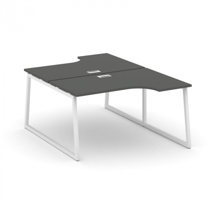 Стайл Проджект Рабочая станция эргоном. SN-4T1.DRPA-022 Антрацит/Металл Белый/Заглушка Пластик Белый