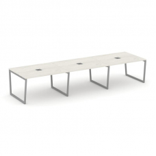 Style Project Стол переговорный SN-4T2.SPRG-054 Дуб Наварра/Металл Серый/Заглушка Металл Серый 4740*