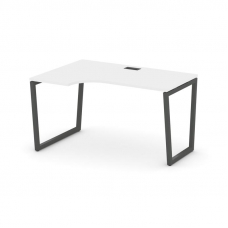 Style Project Стол рабочий эргоном. SN-4T2.SPA-002(L) Белый/Металл Антрацит/Черный Пластик 1580*600/
