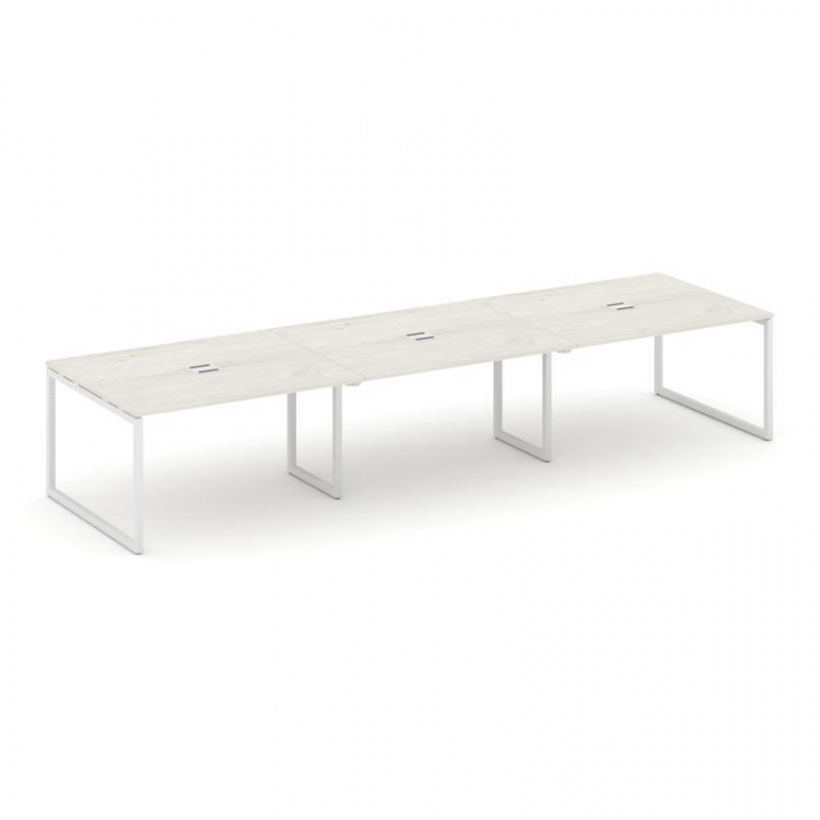 Style Project Стол переговорный SN-4O.SPRG-052 Дуб Наварра/Металл Белый 3540*1180*750