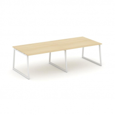 Style Project Стол переговорный SN-4T1.SPRG-044.3 Акация Лорка/Металл Белый 3160*1180*750