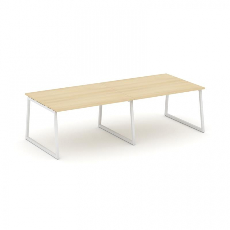 Style Project Стол переговорный SN-4T1.SPRG-044.3 Акация Лорка/Металл Белый 3160*1180*750