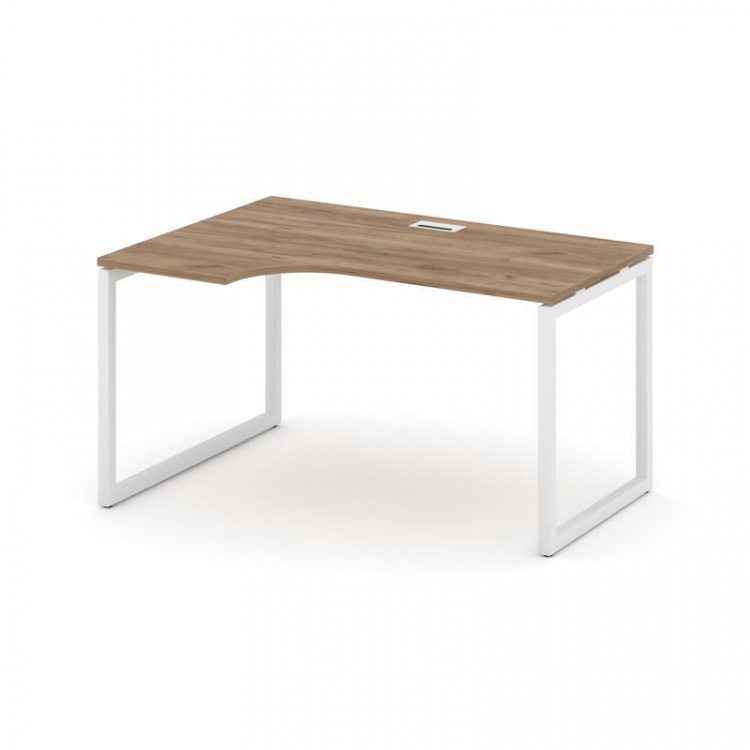 Style Project Стол рабочий эргоном. SN-4O.SPA-021(L) Дуб Табак/Металл Белый 1380*800/980*750