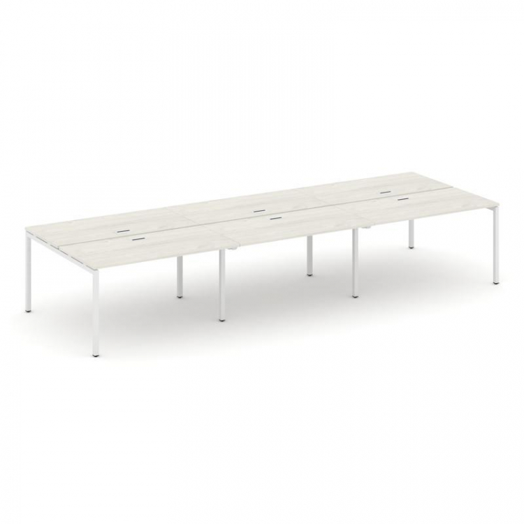 Style Project Рабочая станция 2-х сторон. SN-4P.DRS-082 Дуб Наварра/Металл Белый 3540*1632*750