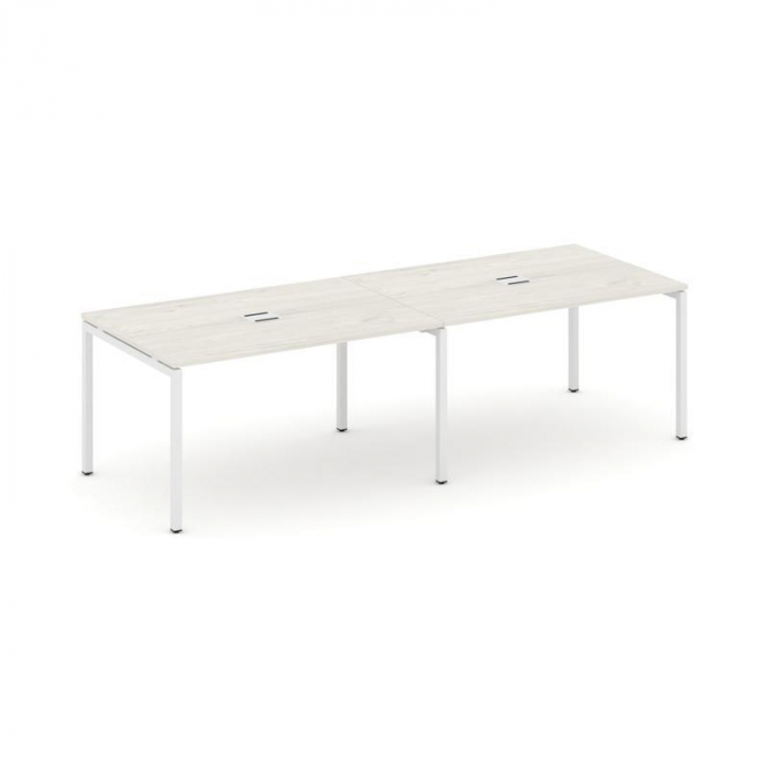 Style Project Стол переговорный SN-4P.SPRG-013 Дуб Наварра/Металл Белый 2760*980*750