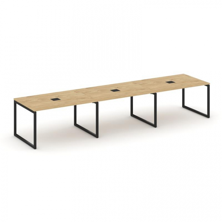 Style Project Стол переговорный SN-4O.SPRG-024 Тиквуд Светлый/Металл Черный 4740*980*750