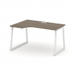 Style Project Стол рабочий эргоном. SN-4T1.SPA-012(L) Вяз Благородный/Металл Белый/Заглушка Пластик