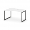 Style Project Стол рабочий эргоном. SN-4O.SPA-021(L) Белый/Металл Антрацит 1380*800/980*750