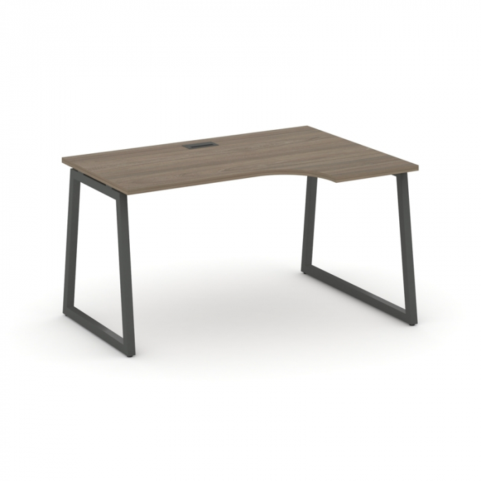 Стайл Проджект Стол рабочий эргоном. SN-4T1.SPA-022(R) Вяз Благородный/Антрацит/Заглушка Пластик Чер