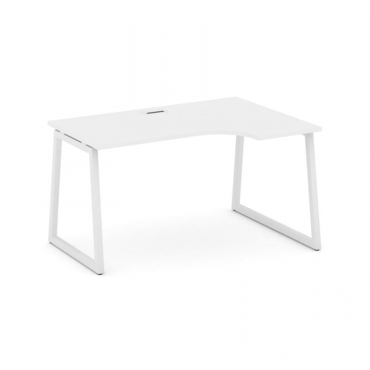 Style Project Стол рабочий эргоном. SN-4T1.SPA-021(R) Белый/Металл Белый/Заглушка Пластик Белый 1380