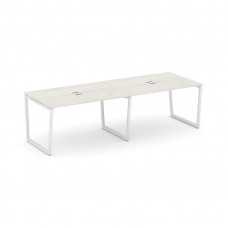 Style Project Стол переговорный SN-4T2.SPRG-014 Дуб Наварра/Металл Белый/Заглушка Металл Белый 3160*