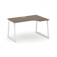 Style Project Стол рабочий эргоном. SN-4T1.SPA-001(R) Вяз Благородный/Металл Белый/Заглушка Пластик
