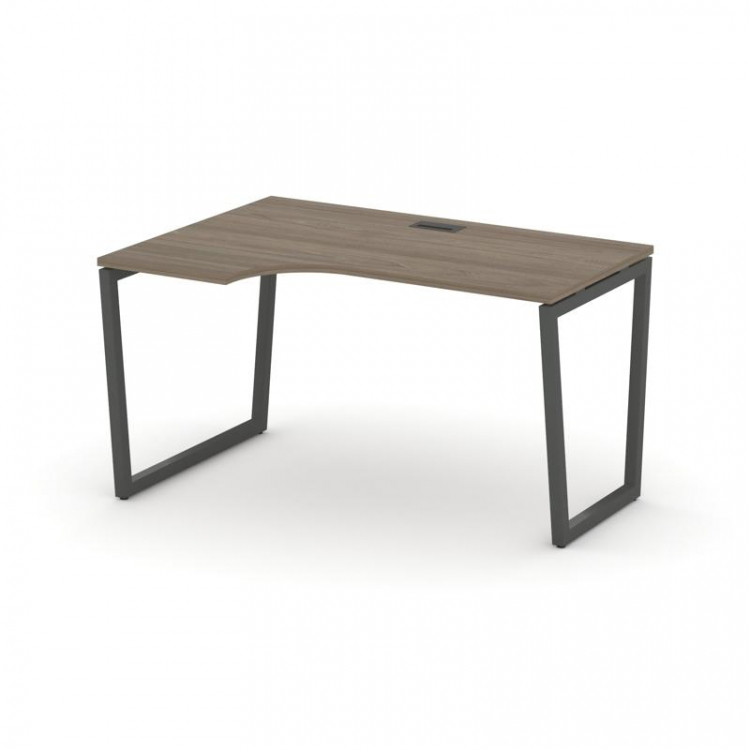 Style Project Стол рабочий эргоном. SN-4T2.SPA-001(L) Вяз Благородный/Металл Антрацит/Черный Пластик