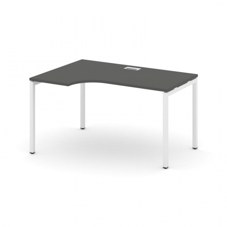 Style Project Стол рабочий эргоном. SN-4P.SPA-002(L) Антрацит/Металл Белый 1580*600/980*750