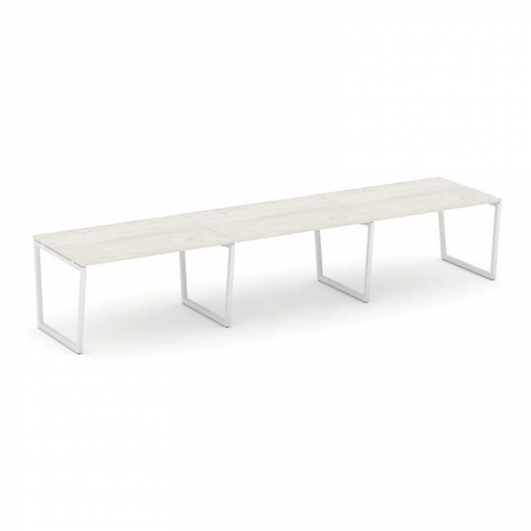 Style Project Стол переговорный SN-4T2.SPRG-024.3 Дуб Наварра/Металл Белый 4740*980*750