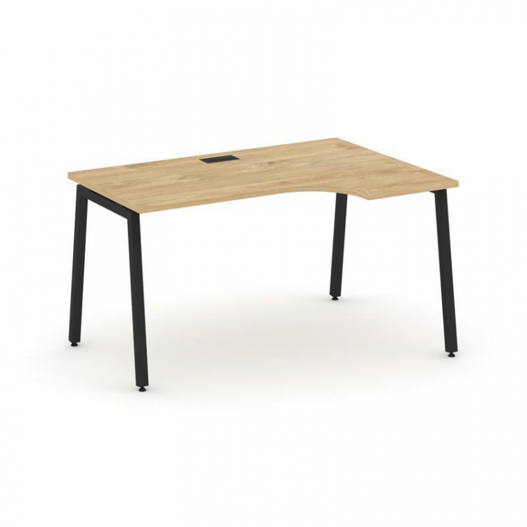 Style Project Стол рабочий эргоном. SN-4A.SPA-011(R) Тиквуд Светлый/Металл Черный 1380*700/980*750