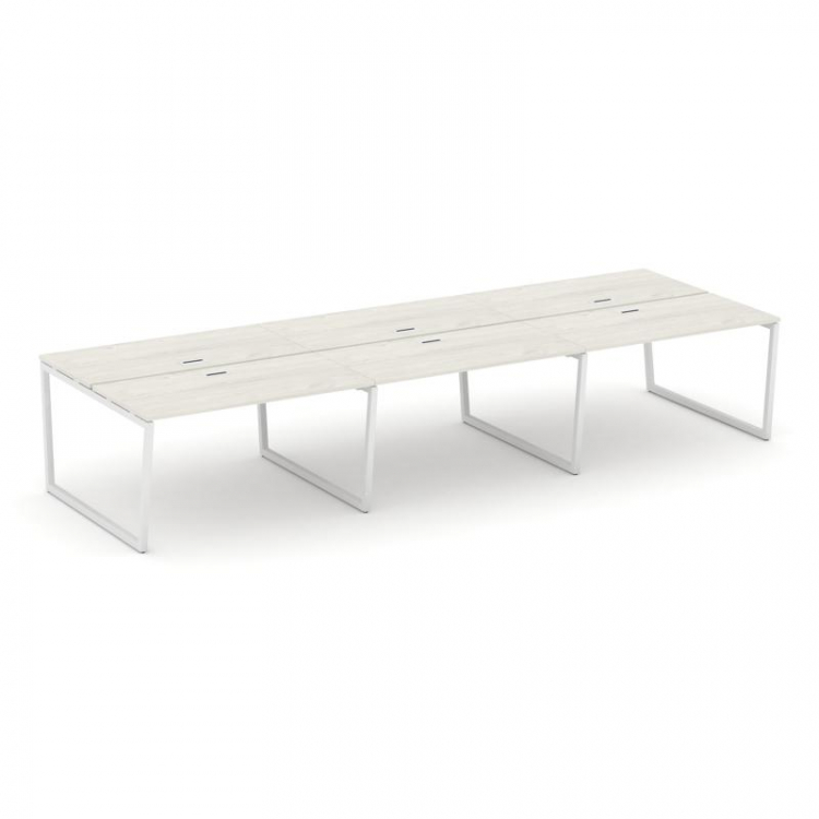 Style Project Рабочая станция 2-х сторон. SN-4T2.DRS-084 Дуб Наварра/Металл Белый/Заглушка Пластик Б