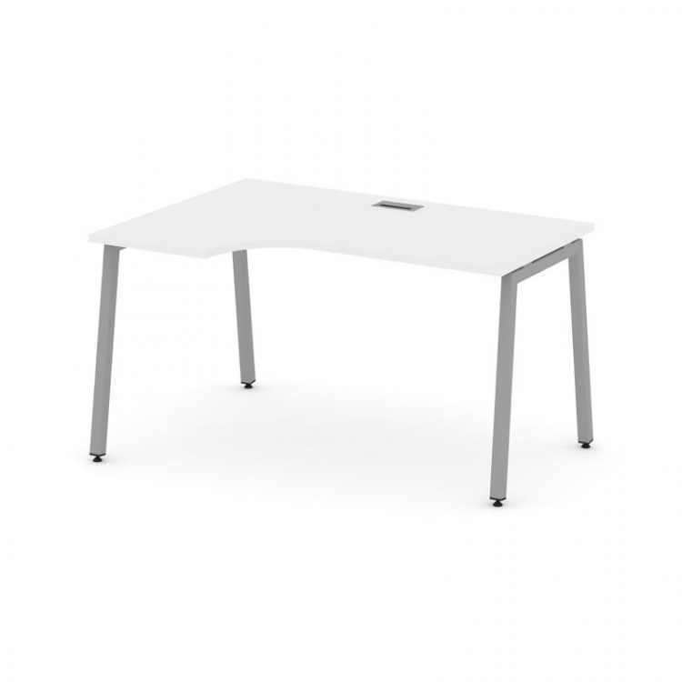Style Project Стол рабочий эргоном. SN-4A.SPA-021(L) Белый/Металл Серый 1380*800/980*750