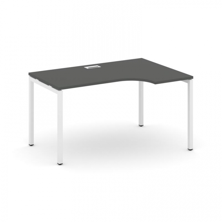 Style Project Стол рабочий эргоном. SN-4P.SPA-011(R) Антрацит/Металл Белый 1380*700/980*750
