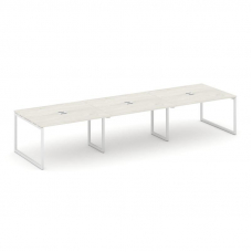 Style Project Стол переговорный SN-4O.SPRG-054 Дуб Наварра/Металл Белый 4740*1180*750