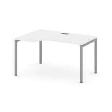 Style Project Стол рабочий эргоном. SN-4P.SPA-001(L) Белый/Металл Серый 1380*600/980*750