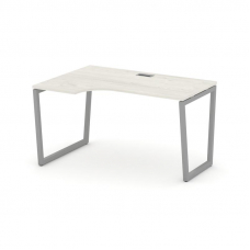 Style Project Стол рабочий эргоном. SN-4T2.SPA-001(L) Дуб Наварра/Металл Серый/Заглушка Пластик Сере