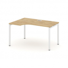 Style Project Стол рабочий эргоном. SN-4P.SPA-022(L) Тиквуд Светлый/Металл Белый 1580*800/980*750