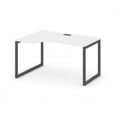Style Project Стол рабочий эргоном. SN-4O.SPA-022(L) Белый/Металл Антрацит 1580*800/980*750