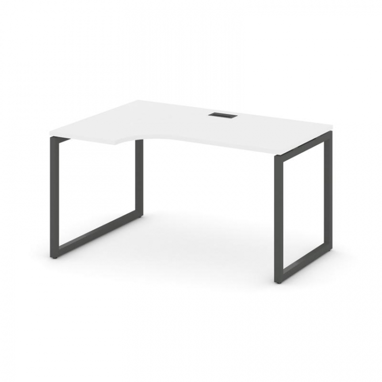 Style Project Стол рабочий эргоном. SN-4O.SPA-022(L) Белый/Металл Антрацит 1580*800/980*750