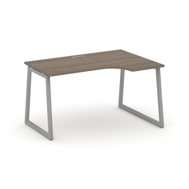 Style Project Стол рабочий эргоном. SN-4T1.SPA-001(R) Вяз Благородный/Металл Серый/Заглушка Пластик