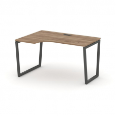 Style Project Стол рабочий эргоном. SN-4T2.SPA-002(L) Дуб Табак/Металл Антрацит/Черный Пластик 1580*