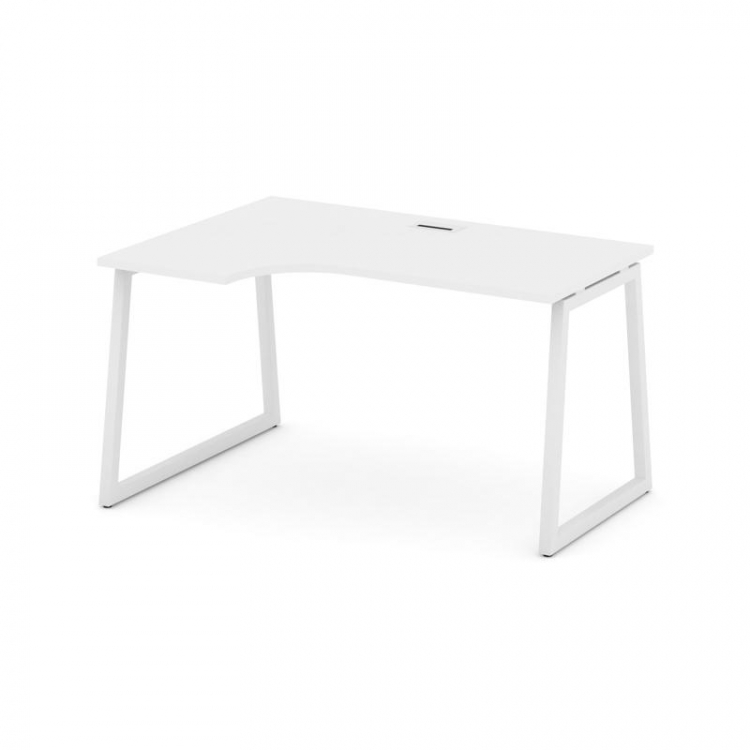 Style Project Стол рабочий эргоном. SN-4T1.SPA-022(L) Белый/Металл Белый/Заглушка Пластик Белый 1580