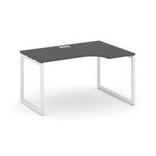 Style Project Стол рабочий эргоном. SN-4O.SPA-002(R) Антрацит/Металл Белый 1580*600/980*750