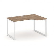 Style Project Стол рабочий эргоном. SN-4O.SPA-002(R) Дуб Табак/Металл Белый 1580*600/980*750