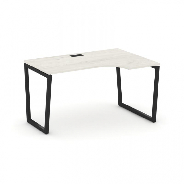 Style Project Стол рабочий эргоном. SN-4T2.SPA-001(R) Дуб Наварра/Металл Черный/Заглушка Пластик Чер
