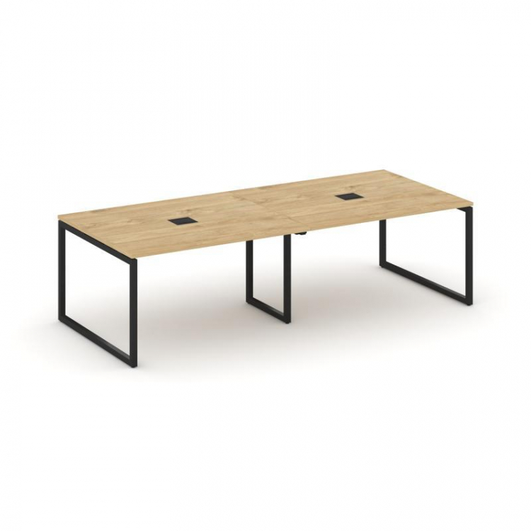 Стайл Проджект Стол переговорный SN-4O.SPRG-044 Тиквуд Светлый/Металл Черный 3160*1180*750