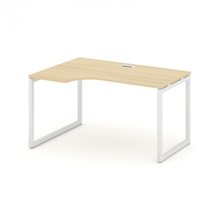 Style Project Стол рабочий эргоном. SN-4O.SPA-002(L) Акация Лорка/Металл Белый 1580*600/980*750