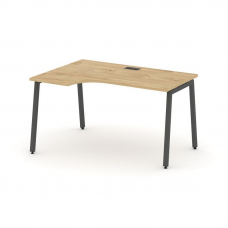 Style Project Стол рабочий эргоном. SN-4A.SPA-002(L) Тиквуд Светлый/Металл Антрацит 1580*600/980*750