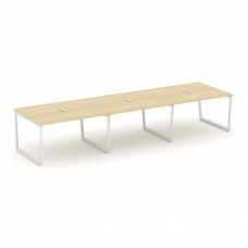 Style Project Стол переговорный SN-4T2.SPRG-054 Акация Лорка/Металл Белый/Заглушка Металл Белый 4740