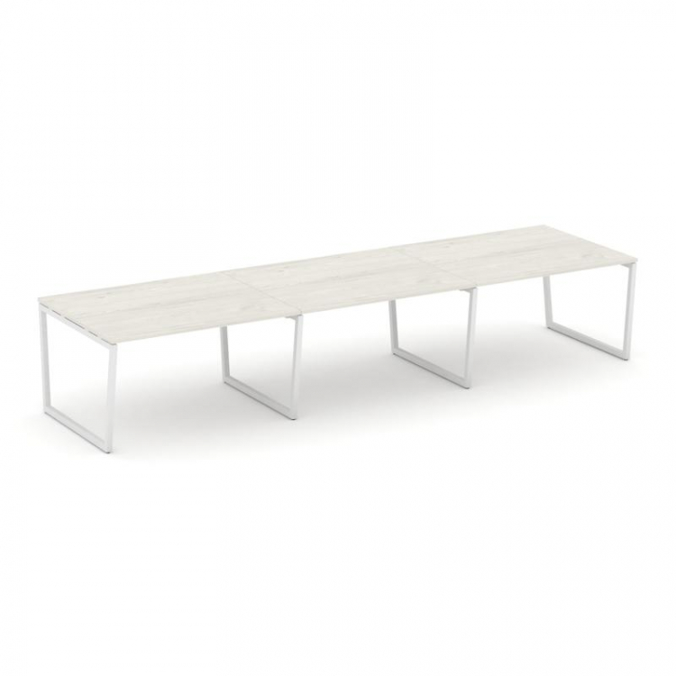 Style Project Стол переговорный SN-4T2.SPRG-053.3 Дуб Наварра/Металл Белый 4410*1180*750